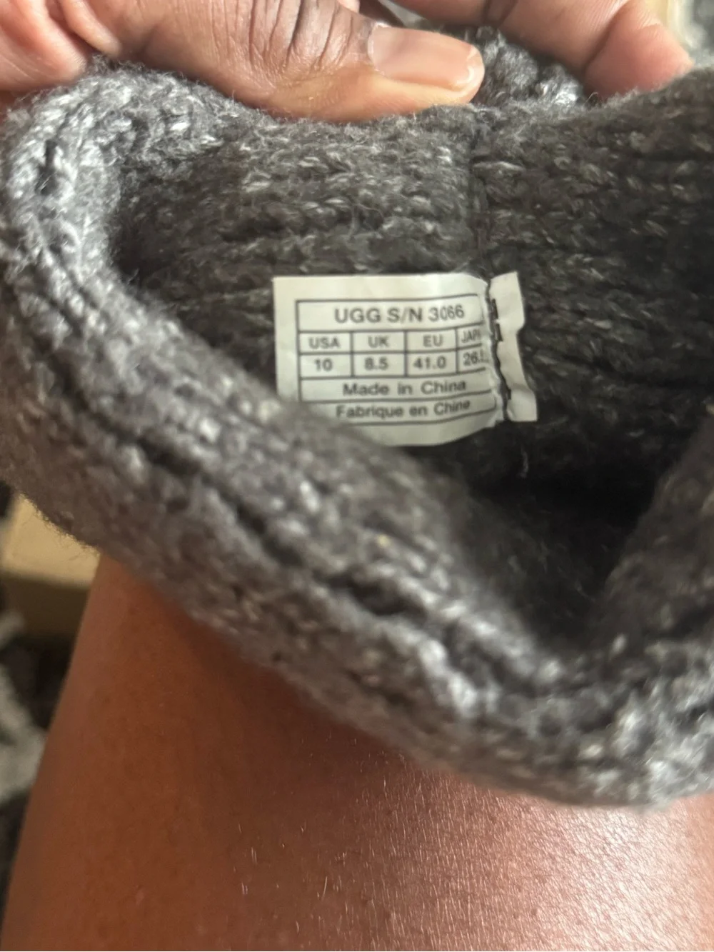 Ugg Women’s Gray Knit Button-Accent Winter Boots size 10